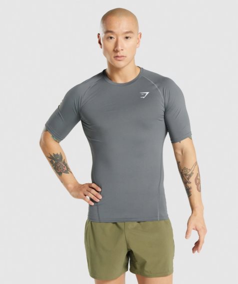 Men's Gymshark Element Baselayer T-Shirts Grey | CA 78ND60